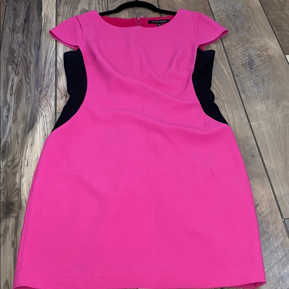 Cynthia Steffe Hot pink and black dress